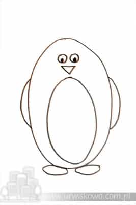 narysowany pingwin